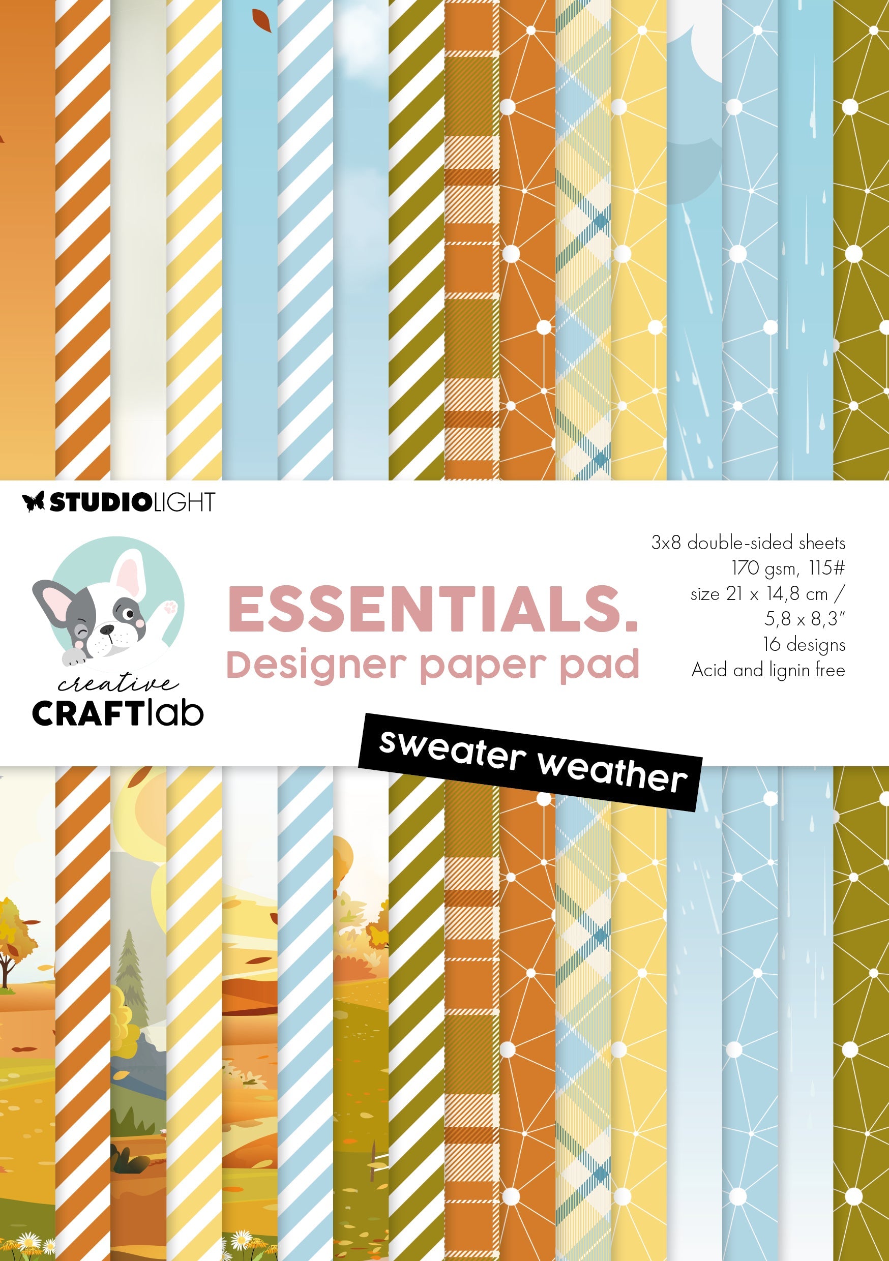 CCL Designer Paper Pad Sweater Weather Essentials 24 Sheets