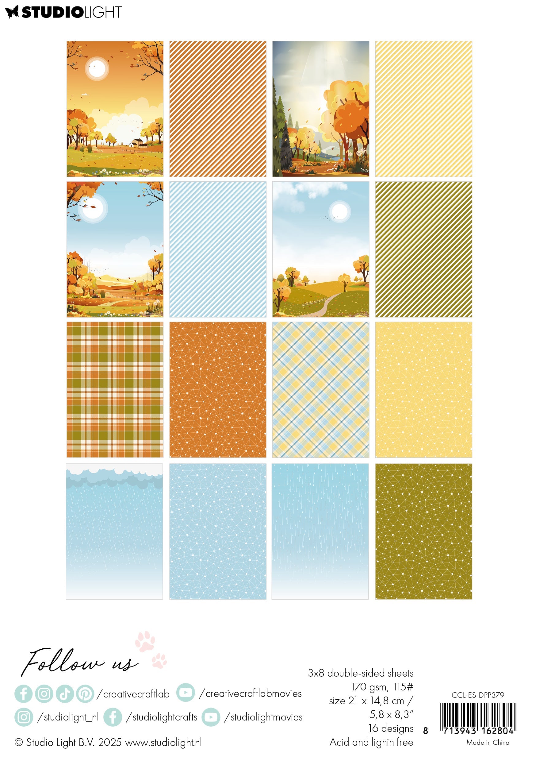 CCL Designer Paper Pad Sweater Weather Essentials 24 Sheets