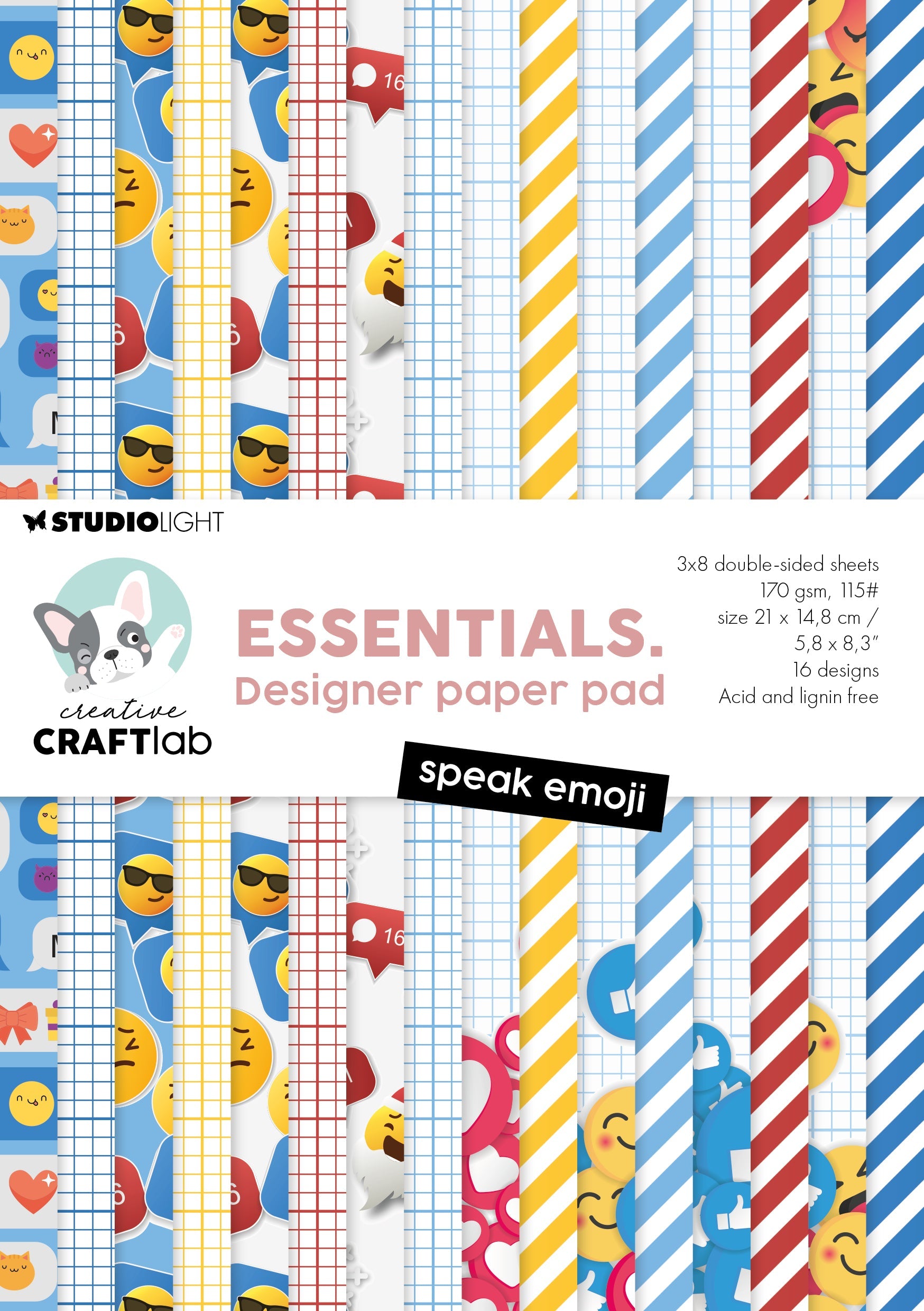 CCL Designer Paper Pad Speak Emoji Essentials 24 Sheets