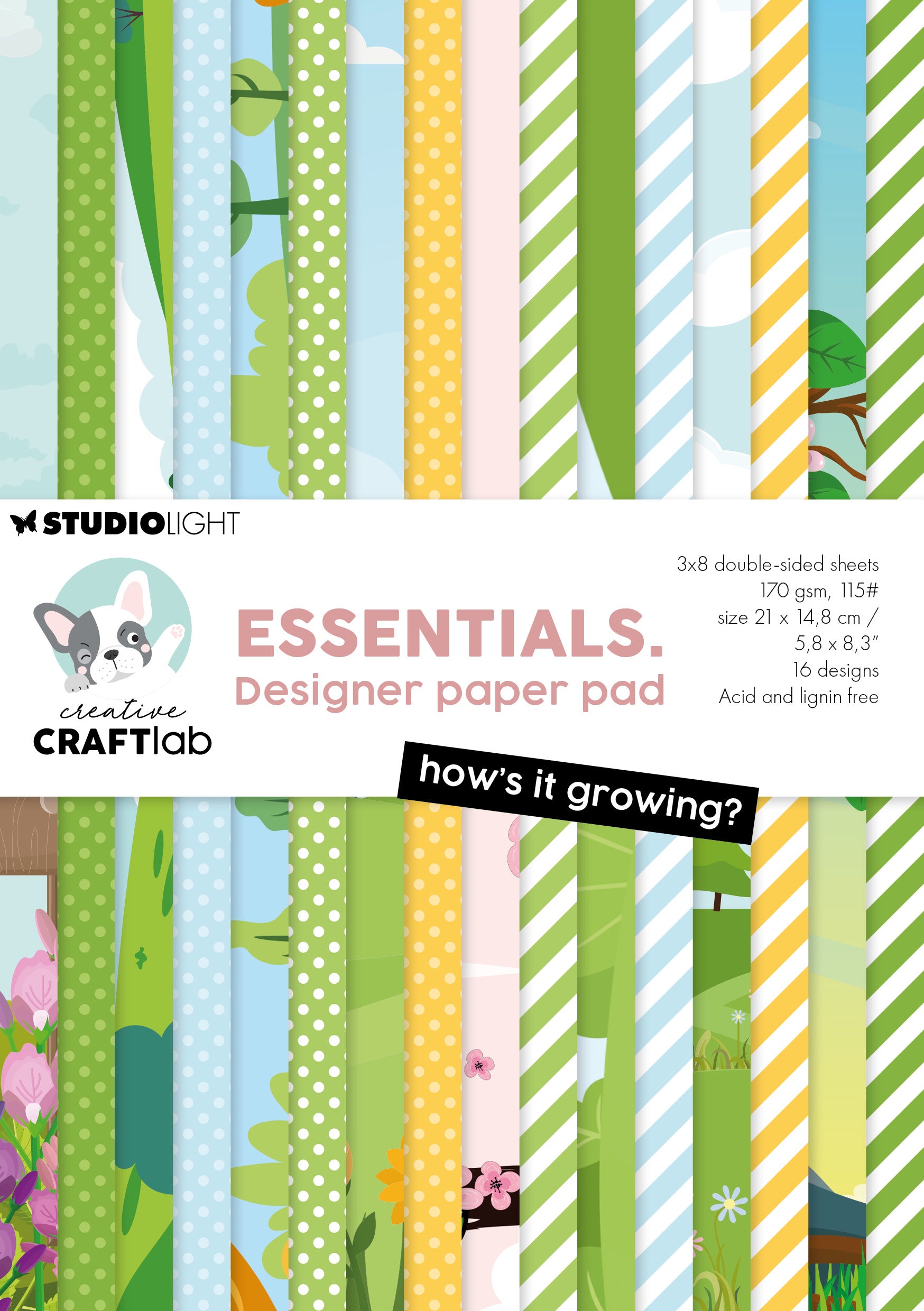 CCL Designer Paper Pad How's It Growing? Essentials 24 Sheets