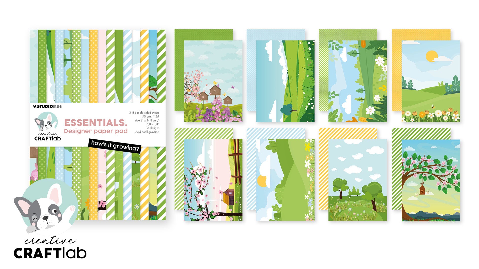 CCL Designer Paper Pad How's It Growing? Essentials 24 Sheets