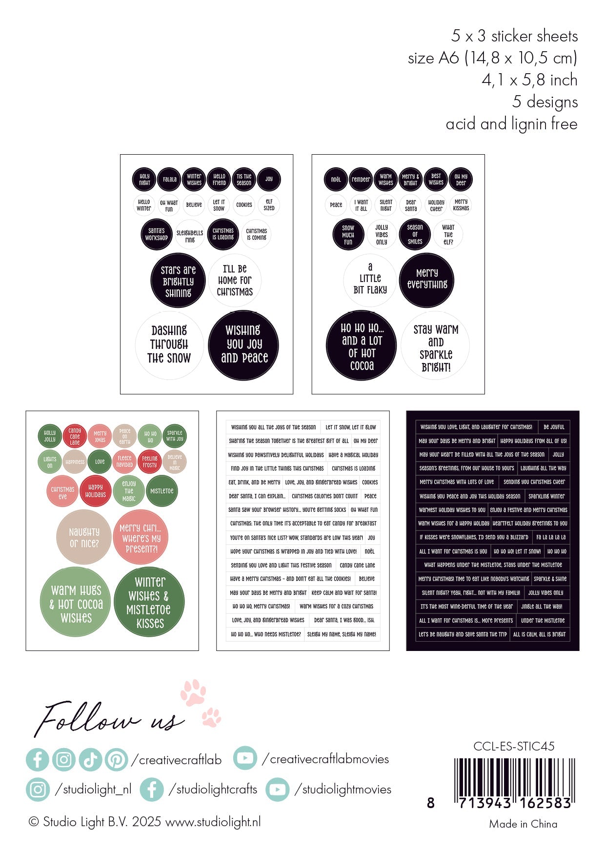 CCL Stickers Merry Everything Essentials 15 Sheets