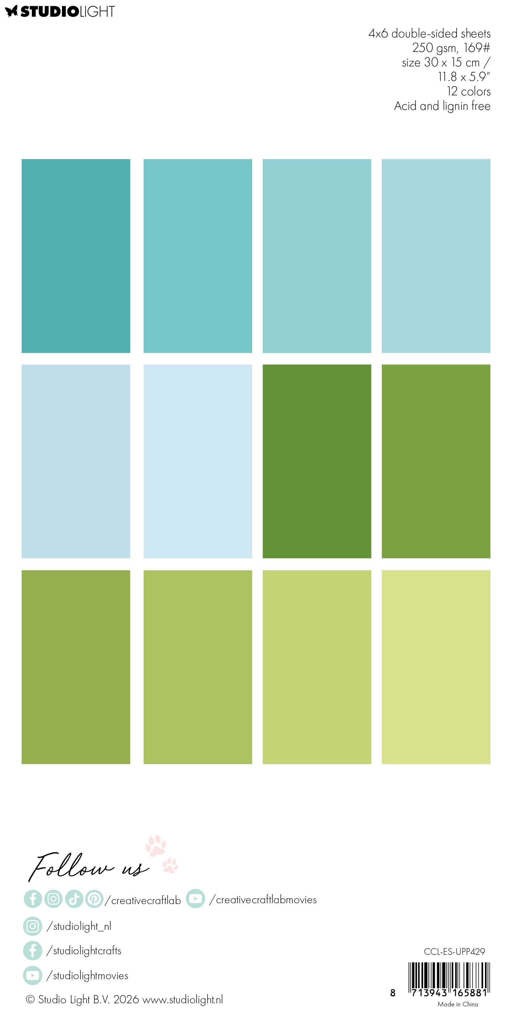 CCL Unicolor Paper Pad No Blue No Green Essentials 24 Sheets