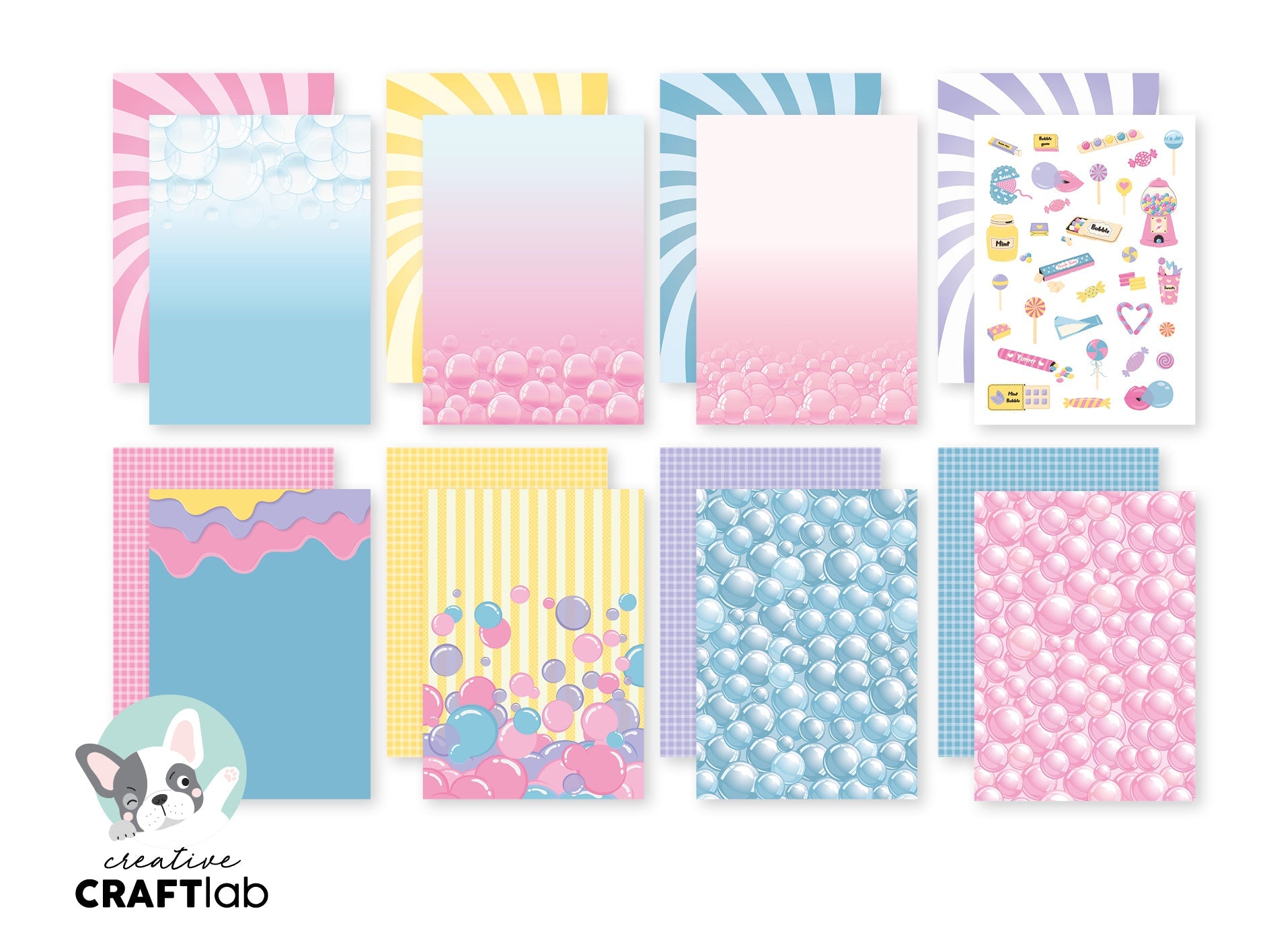 CCL Designer Paper Pad Bubblicious Friendz 24 Sheets