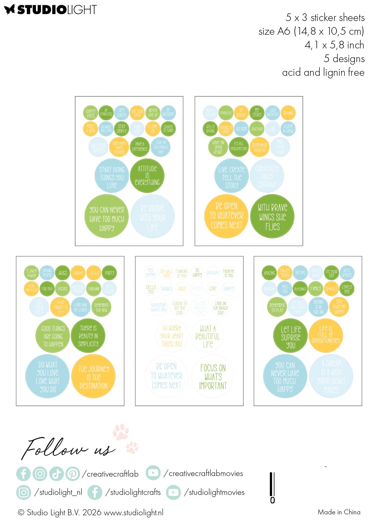 CCL Sticker Pad Spring Friendz 4 Sheets