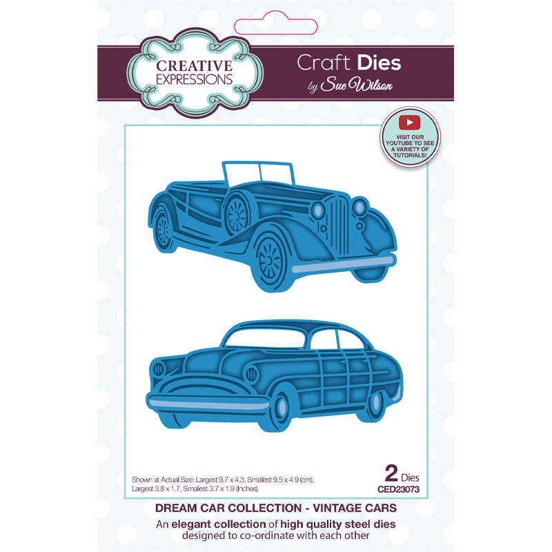Creative Expressions Sue Wilson Dream Car Collection Vintage Cars Craft Die