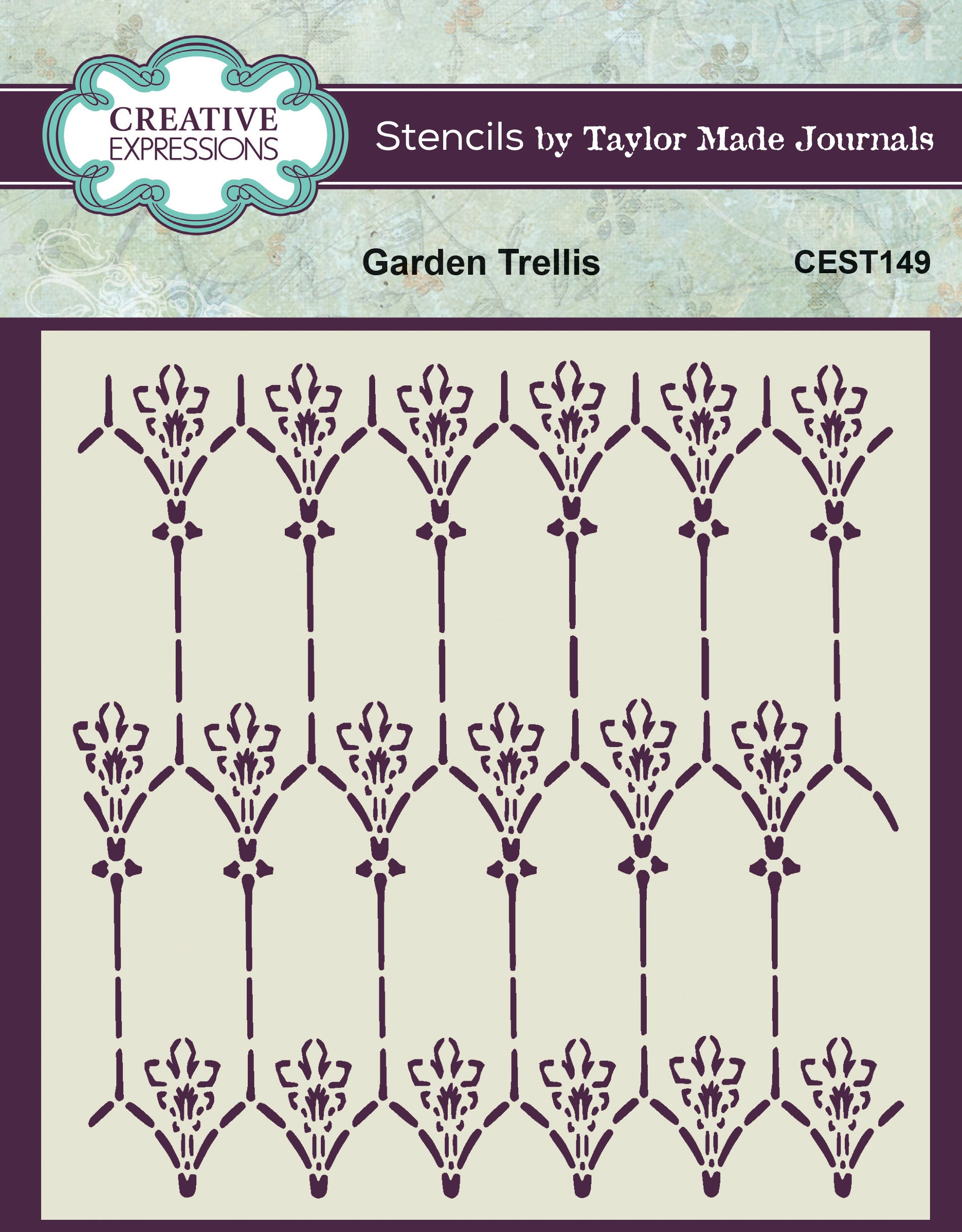 Creative Expressions Taylor Made Journals Garden Trellis 6 in x 6 in Stencil