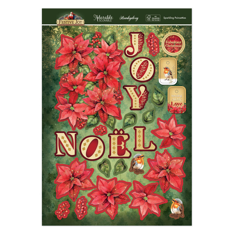 Sparkling Poinsettias Luxury Topper Set