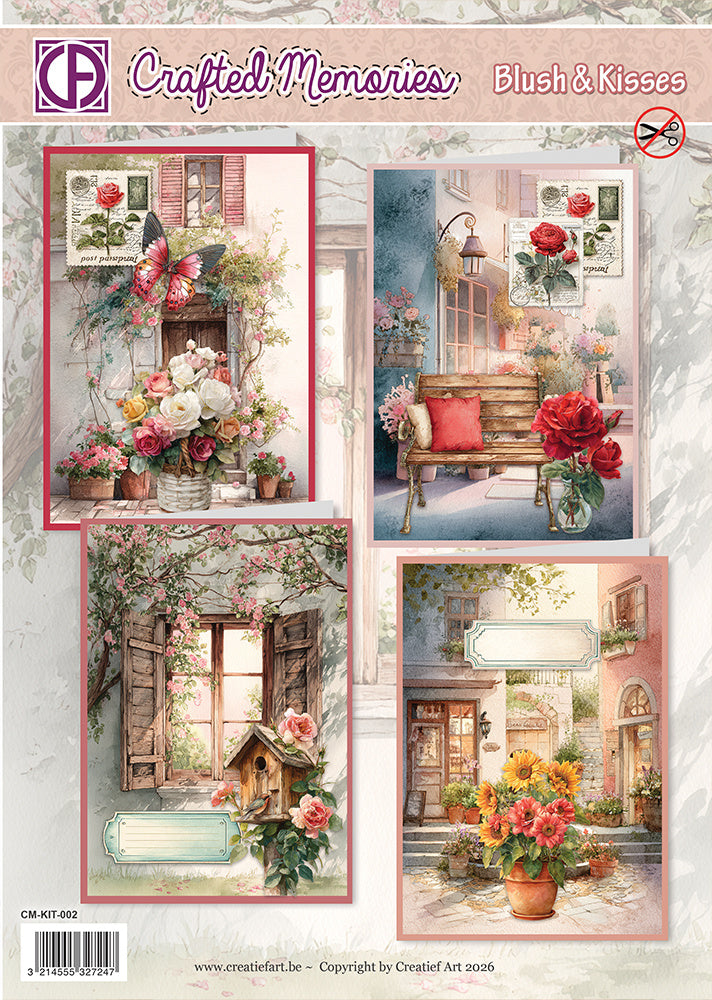 Creatief Art - Card Kit - Blush and Kisses - 4 pieces