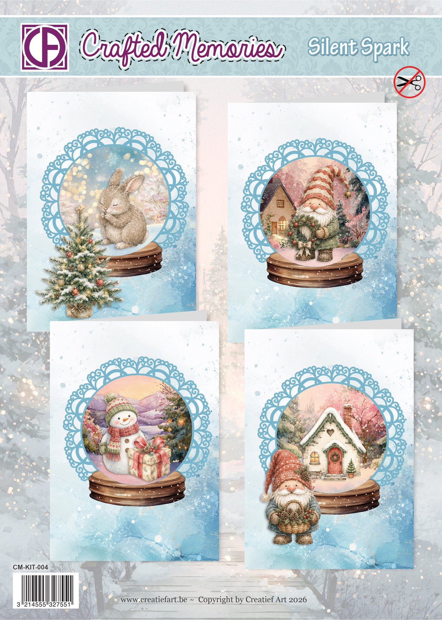 Creatief Art - Card Kit - Silent Spark - 4 Cards