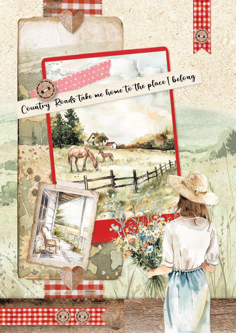 SL Card Making Pad Country Roads Essentials 14 Sheets