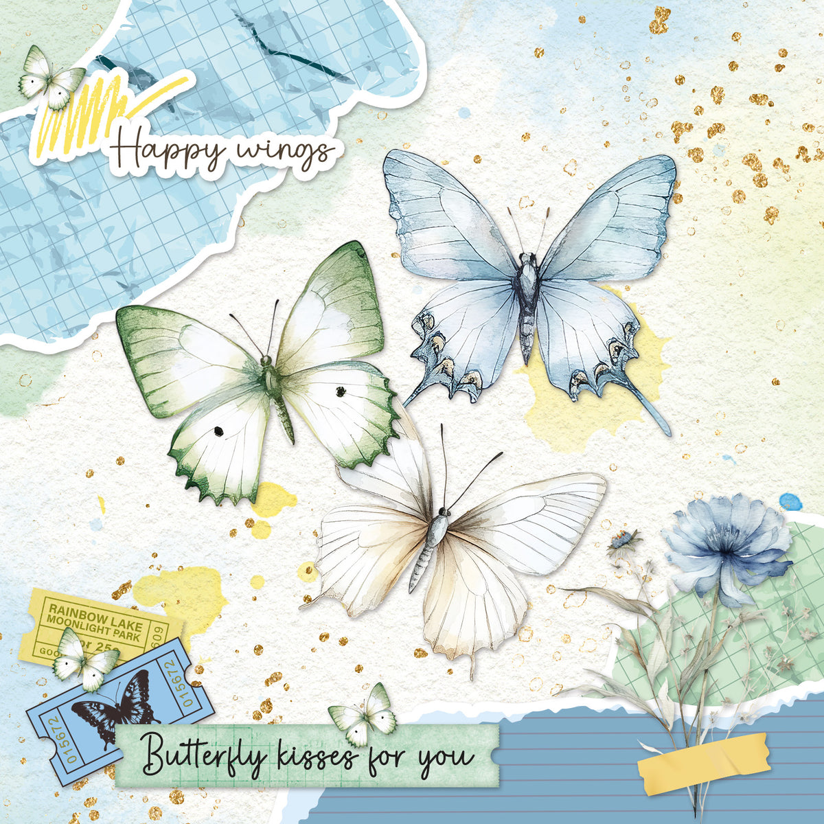 SL Card Making Pad Butterflies Essentials 14 Sheets