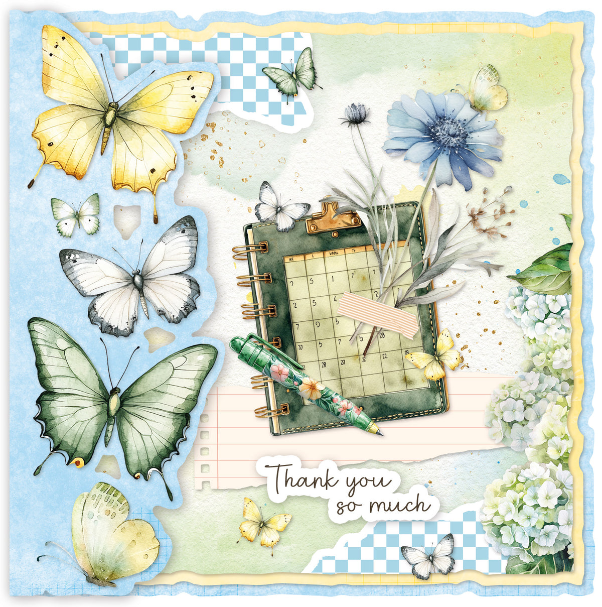 SL Card Making Pad Butterflies Essentials 14 Sheets