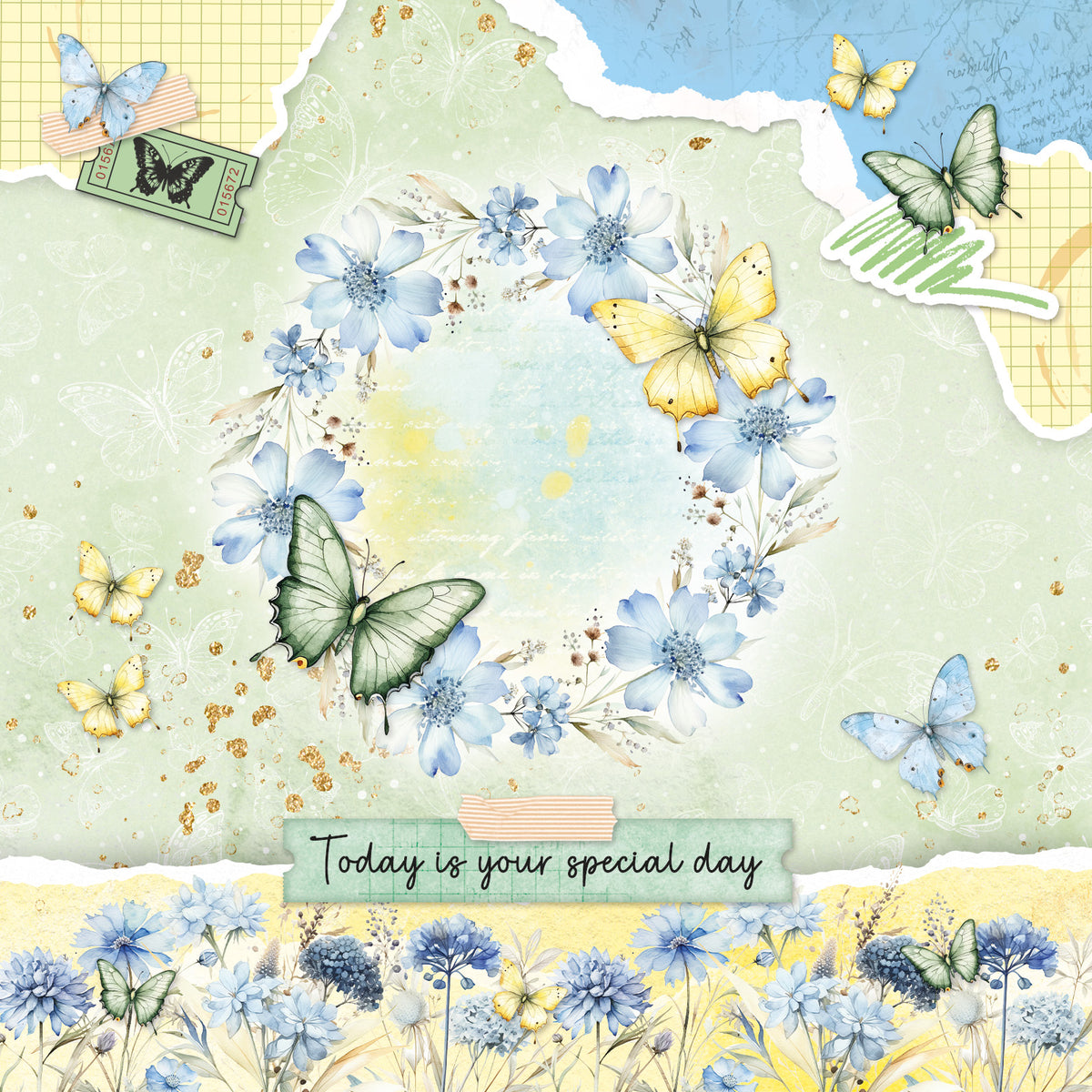 SL Card Making Pad Butterflies Essentials 14 Sheets
