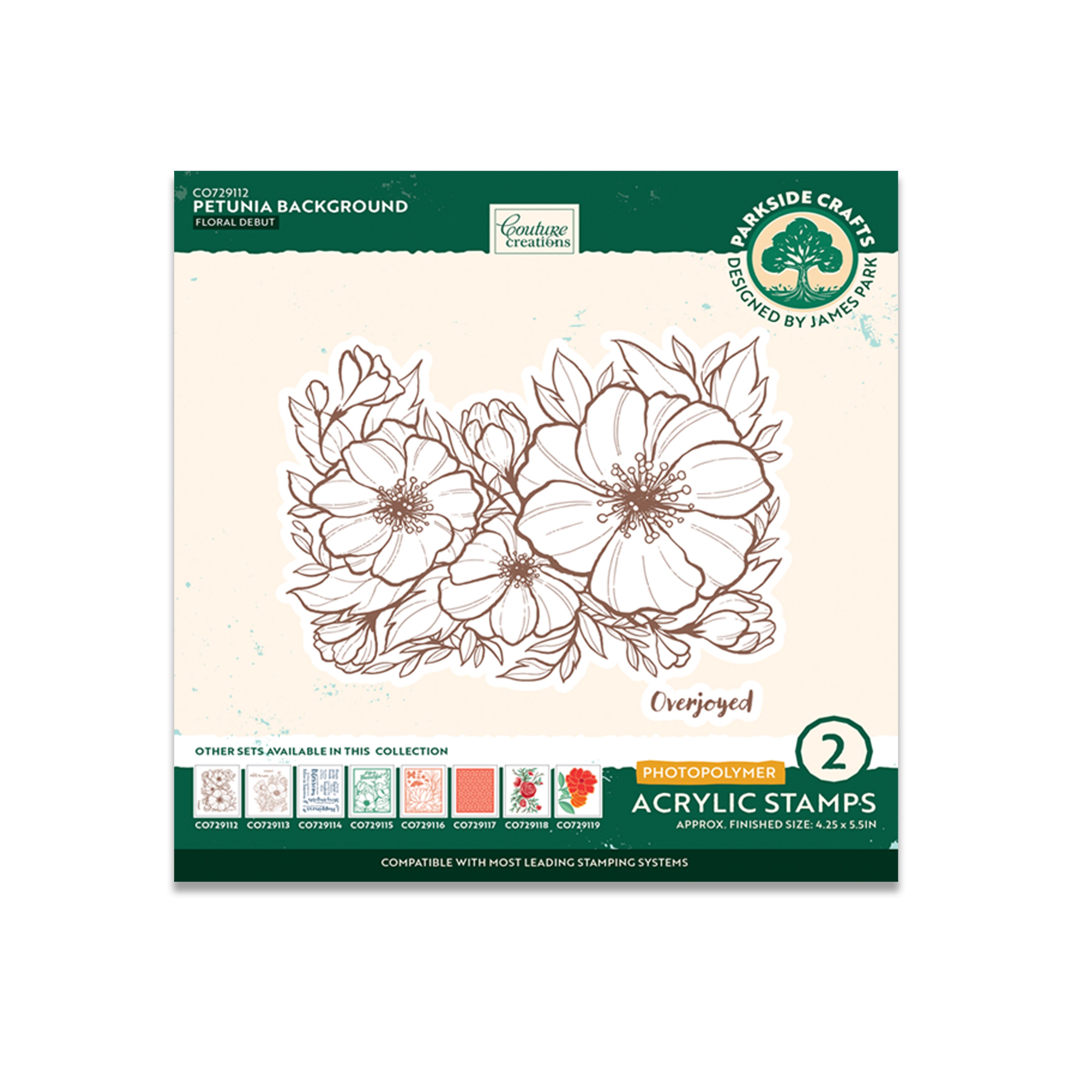 Petunia Background Acrylic Photopolymer Stamp Set (2pc)