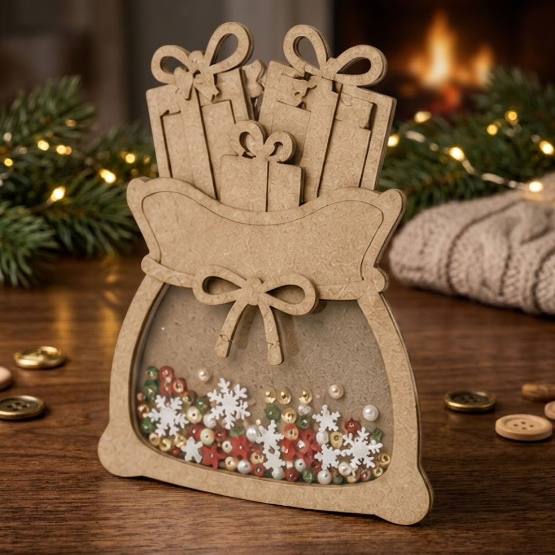 CrafTreat 3D Shaker Chipboards - Santa Bag