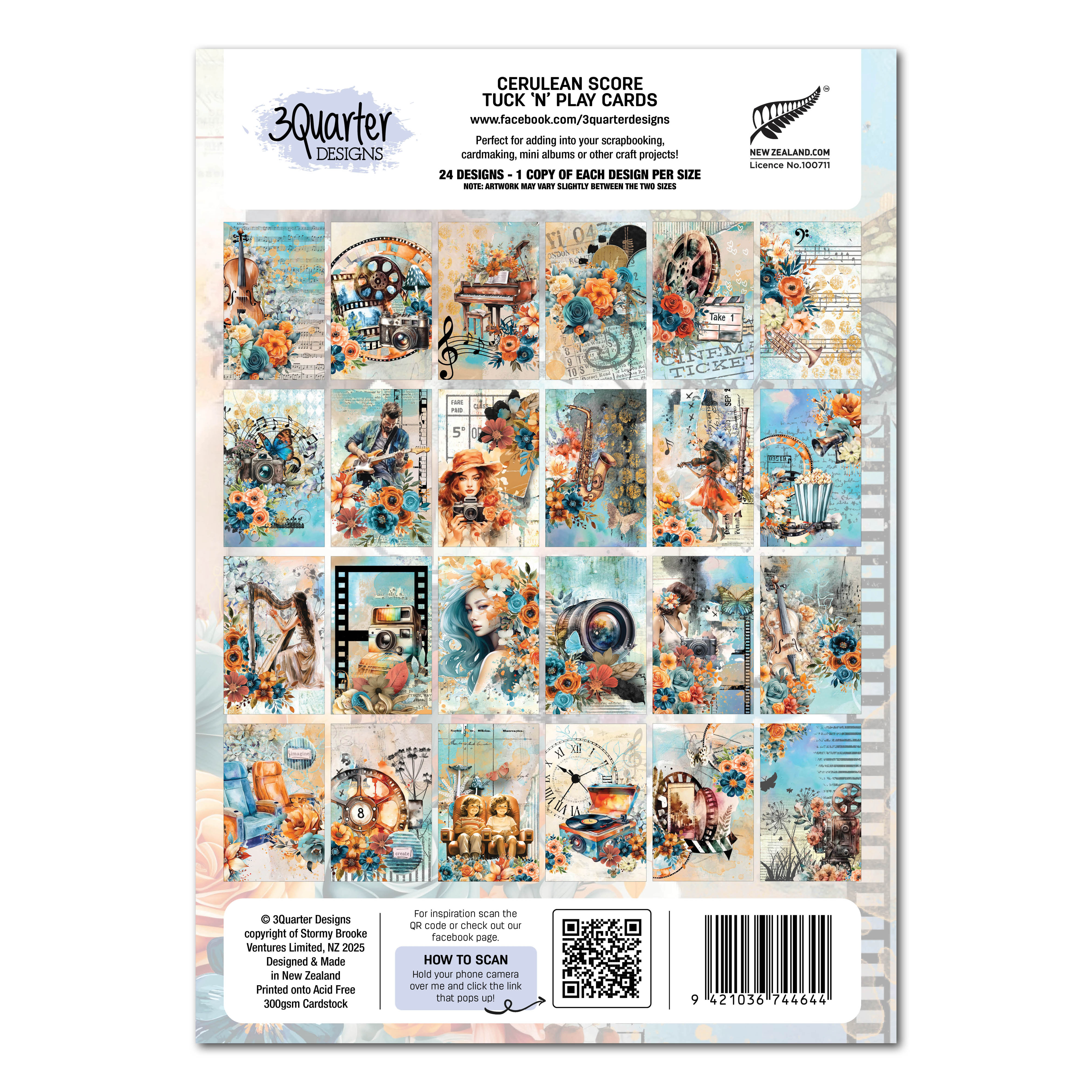 3Quarter Designs Cerulean Score - Tuck N Play Cards