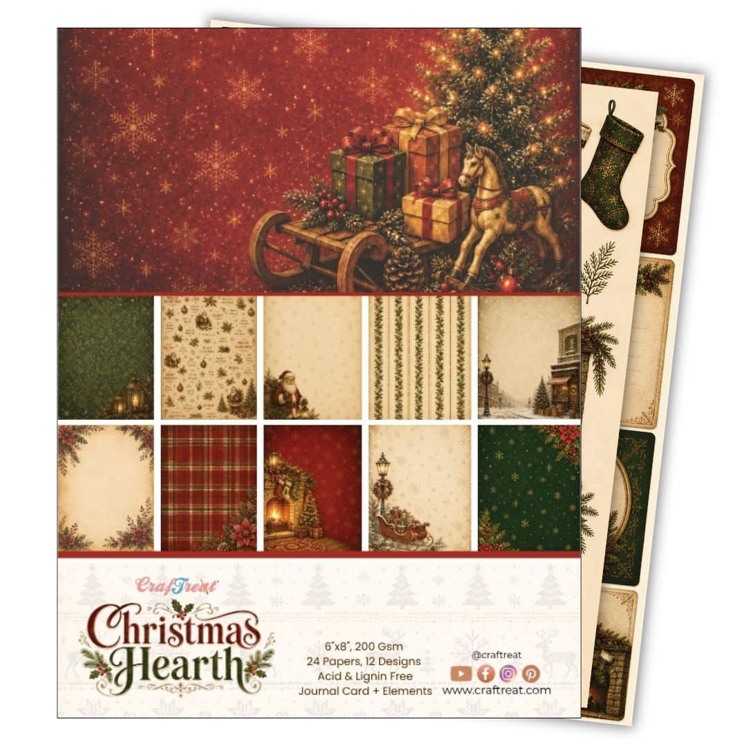 CrafTreat Paper Pad - Christmas Hearth 6"x8"