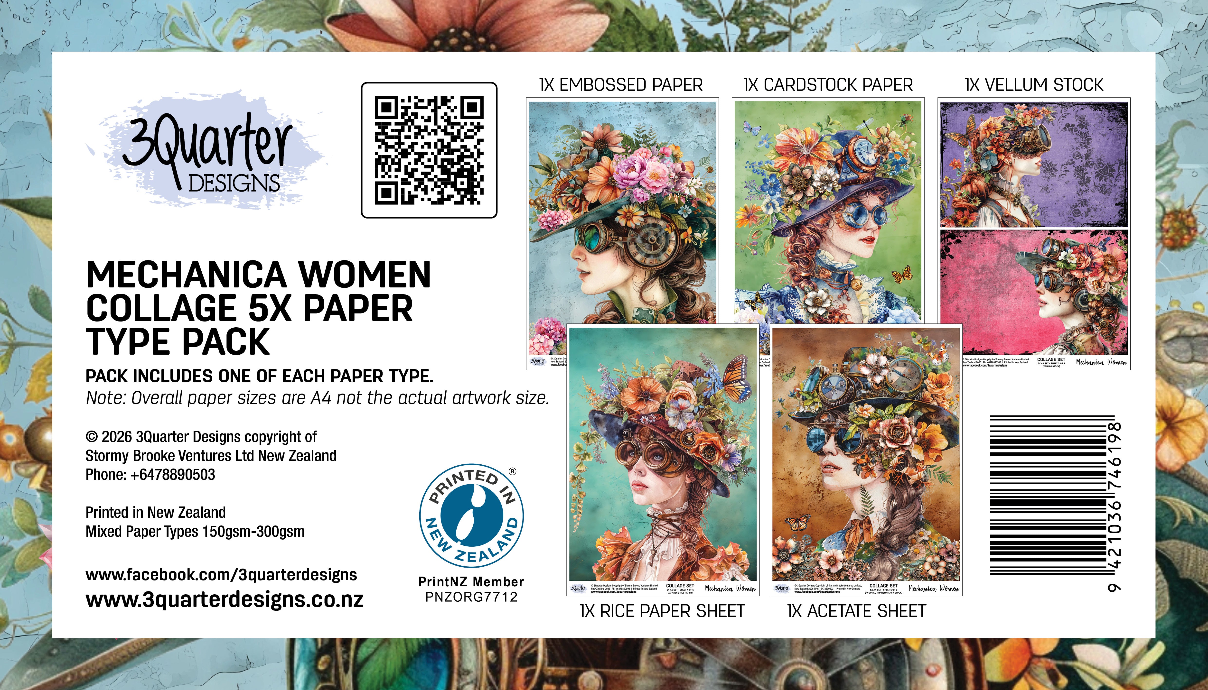 3Quarter Designs Mechanica Women Collage Pack - Set of 5