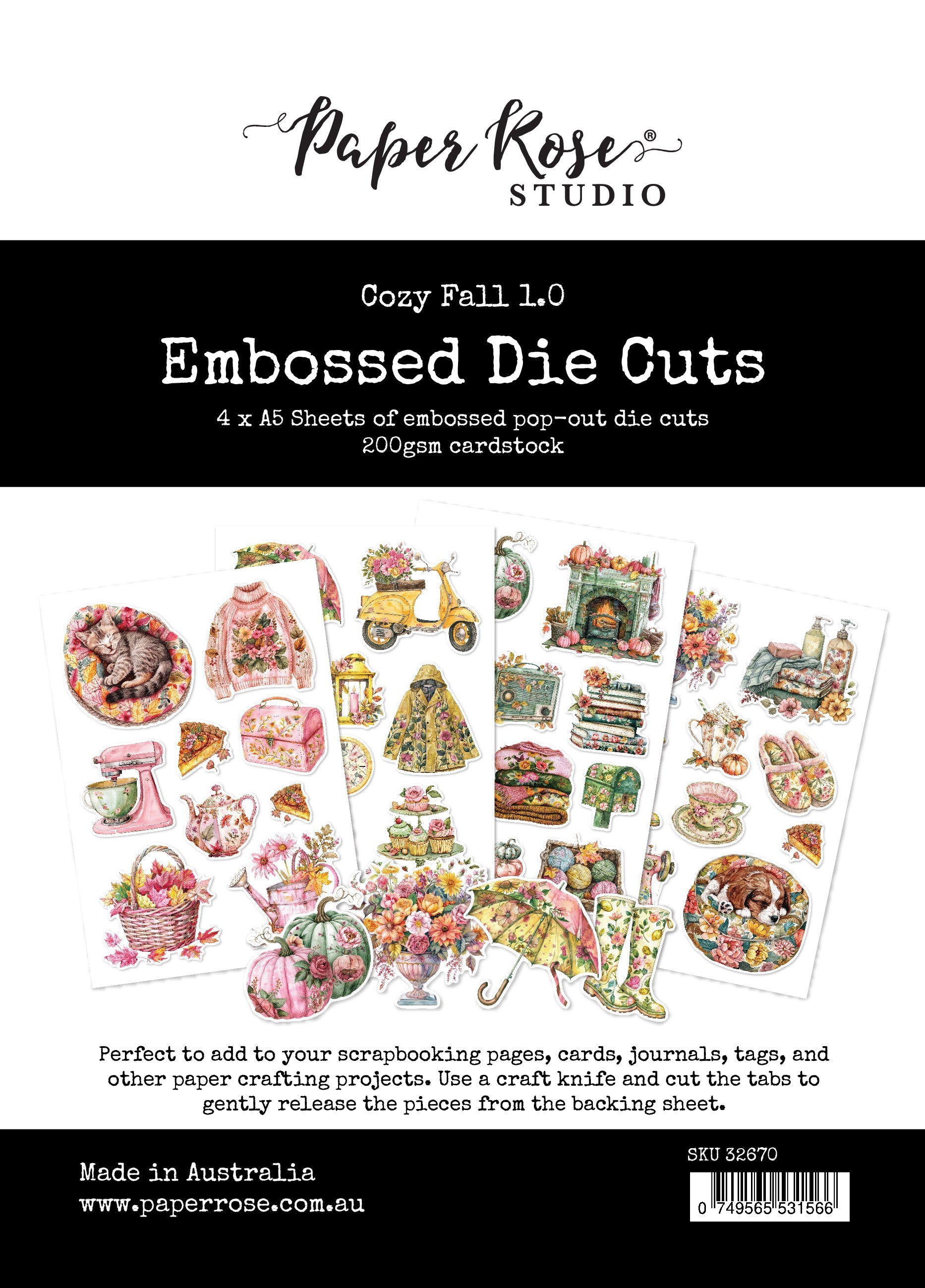 Cozy Fall 1.0 Embossed Die Cuts 32670