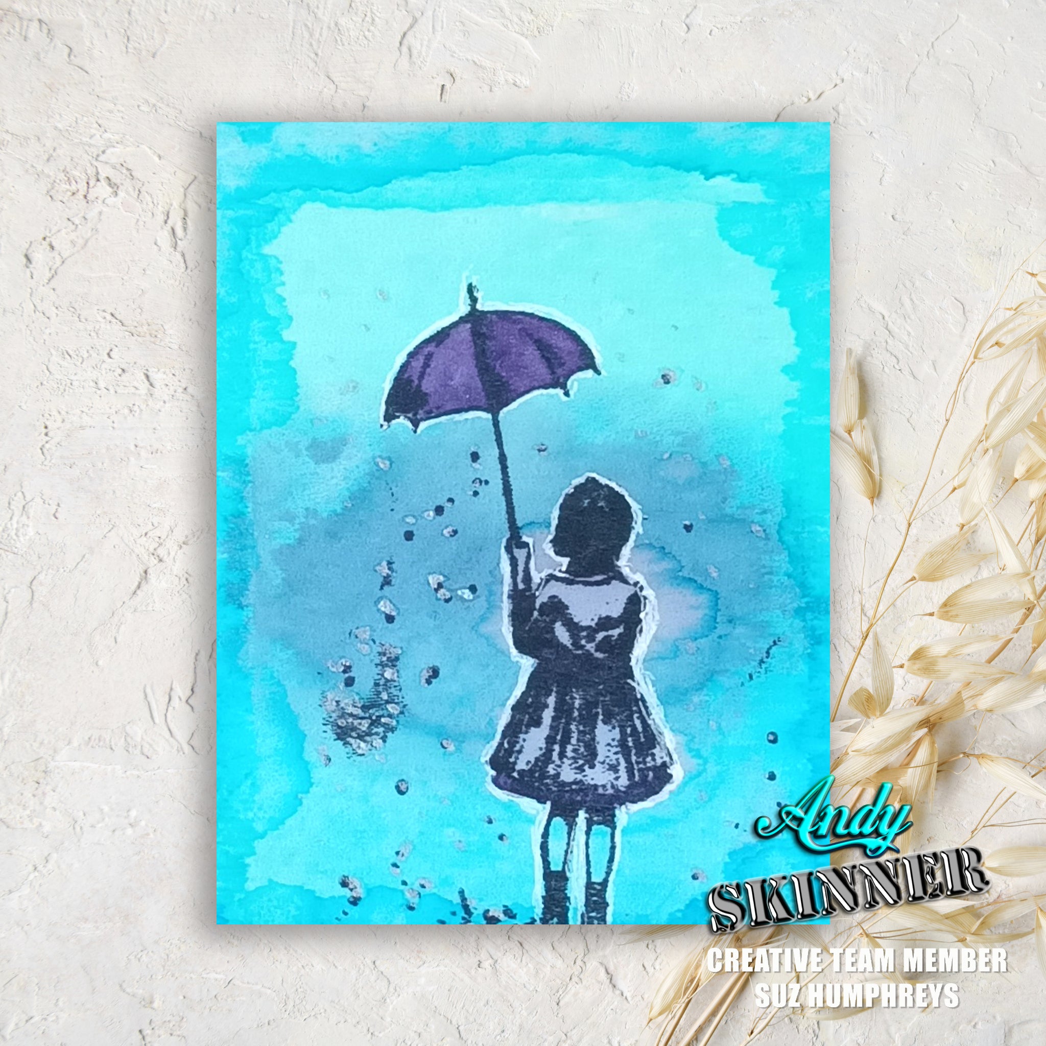 Creative Expressions Andy Skinner I'll Be Your Umbrella 3.5 in x 5.25 in Pre Cut Rubber Stamp