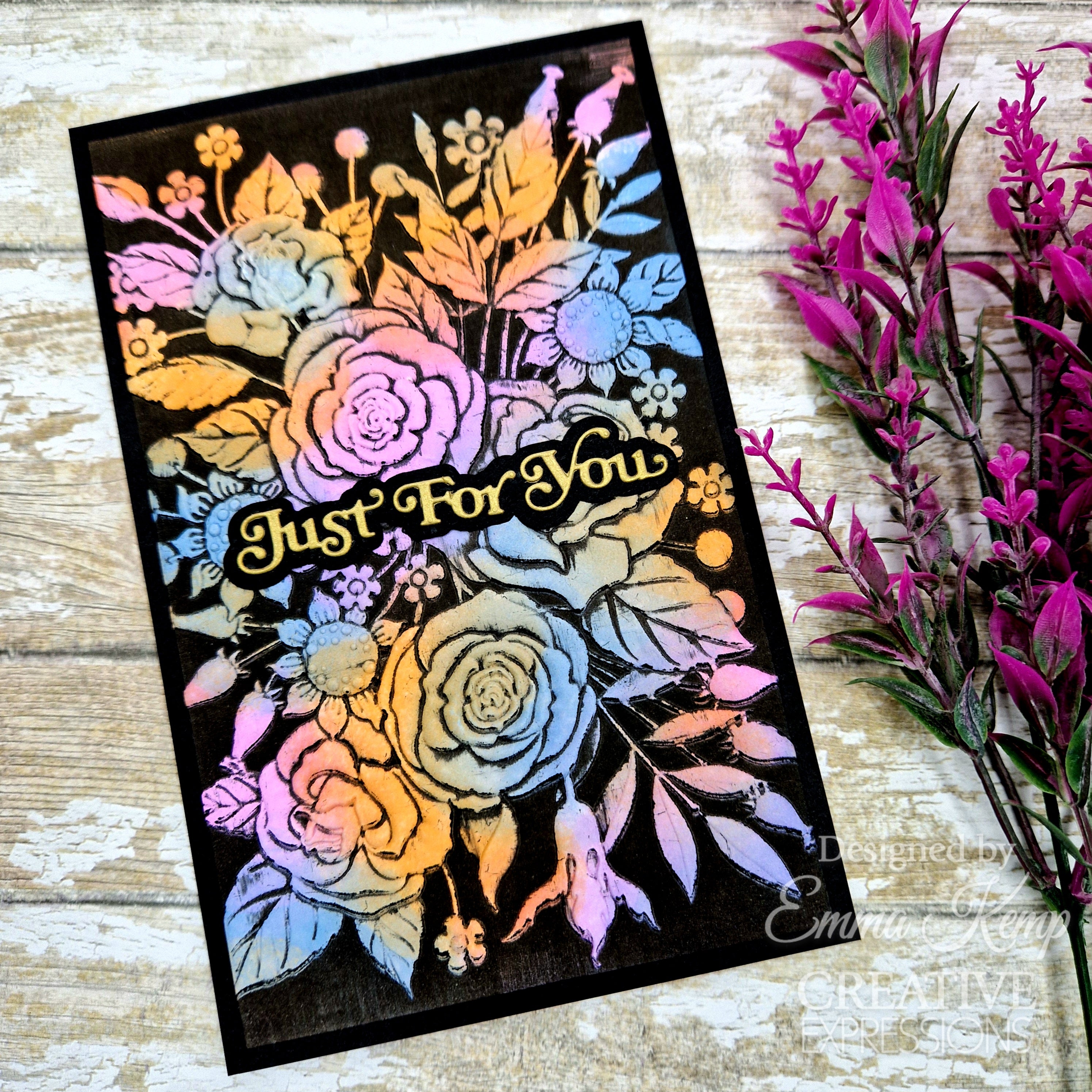 Creative Expressions Rose Garden Companion Colouring Stencil 6 in x 8 in Set of 2