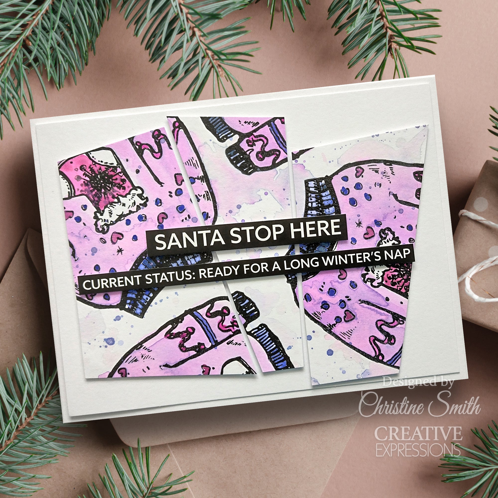 Creative Expressions Jane Davenport Merry Cutemas 6 in x 8 in Clear Stamp Set