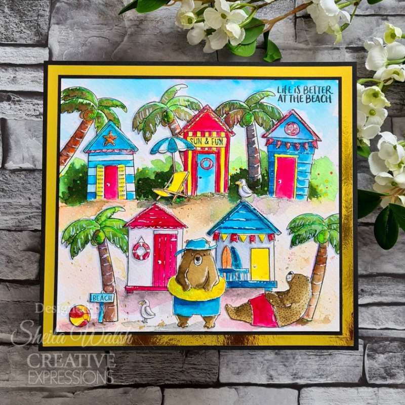 Creative Expressions Jane's Doodles Life's A Beach 6 in x 8 in Clear Stamp Set