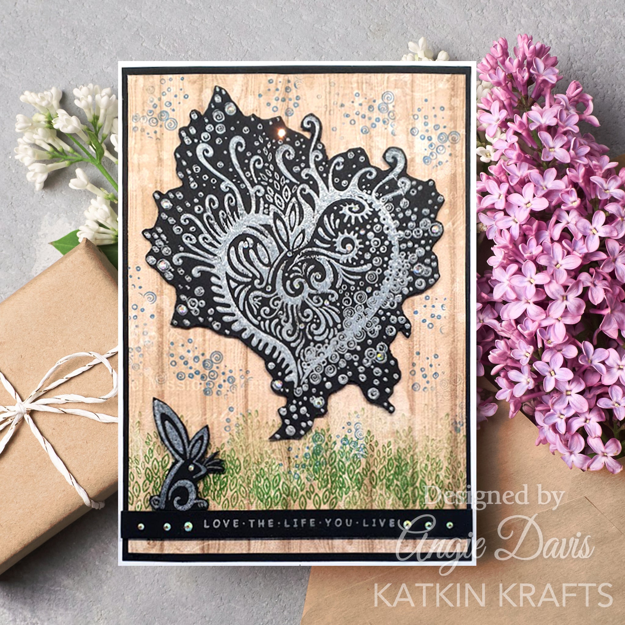 Katkin Kraft Love Is All Around 6 in x 8 in Clear Stamp Set