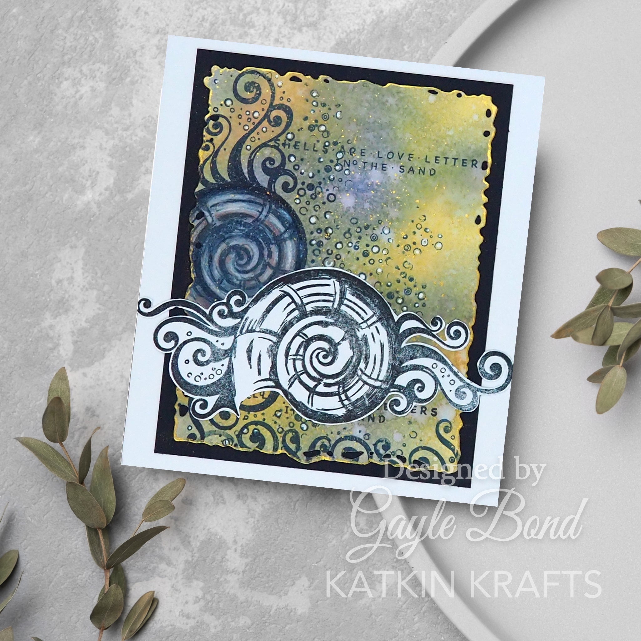 Katkin Krafts Nautical Coquille 6 in x 8 in Clear Stamp Set