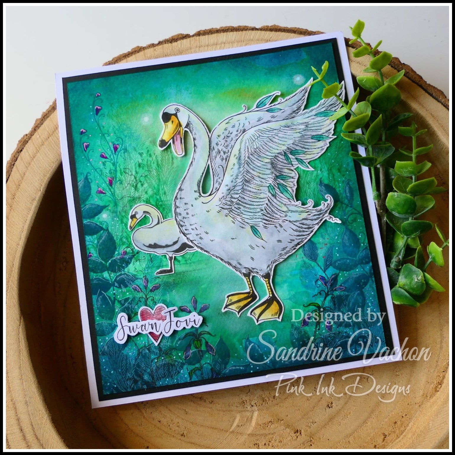 Pink Ink Designs Swan Jovi 6 in x 8 in Clear Stamp Set