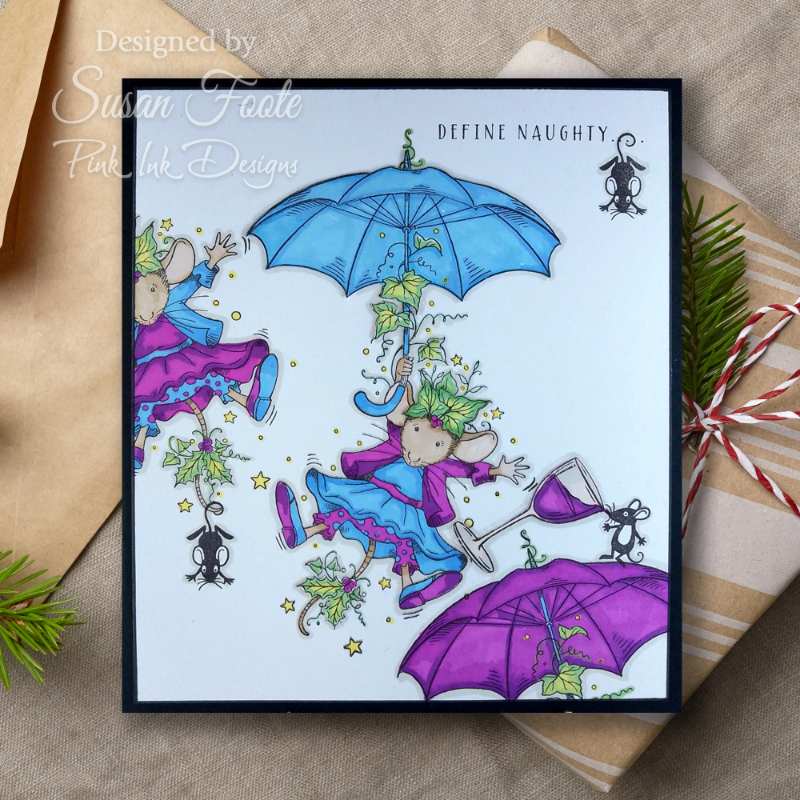 Pink Ink Designs The Brolly & The Ivy 6 in x 8 in Clear Stamp Set