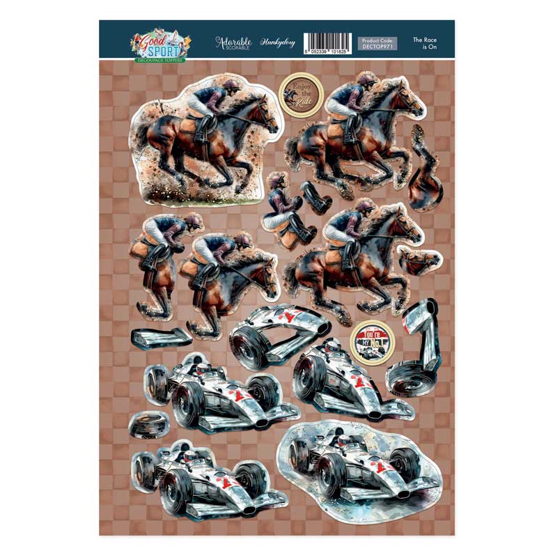 The Race is On Decoupage Topper Sheet