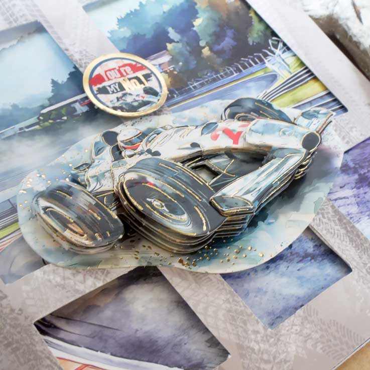 The Race is On Decoupage Topper Sheet