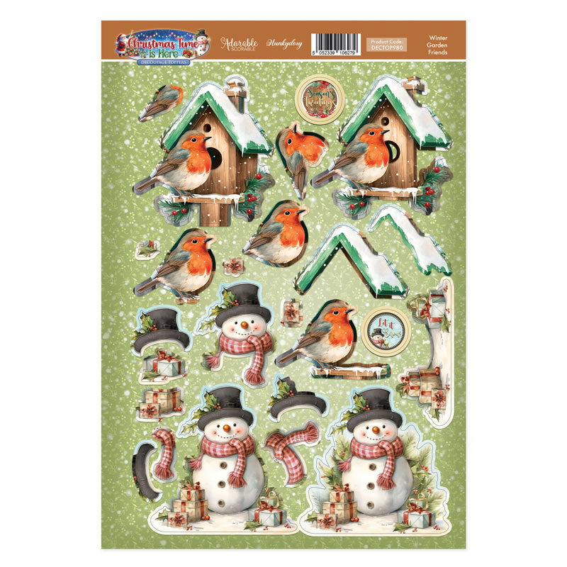 Winter Garden Friends Decoupage Topper Sheet
