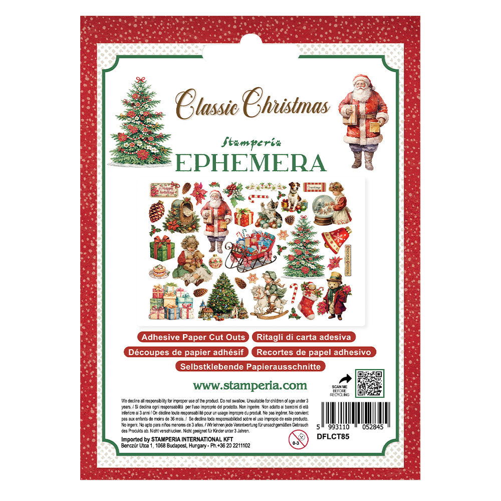Printed Decorative Ephemera For Art And Craft - Classic Christmas