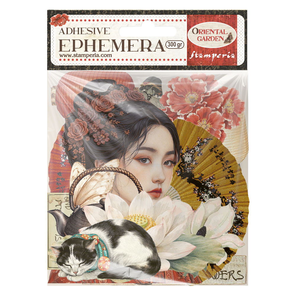 Printed Decorative Ephemera For Art And Craft - Oriental Garden