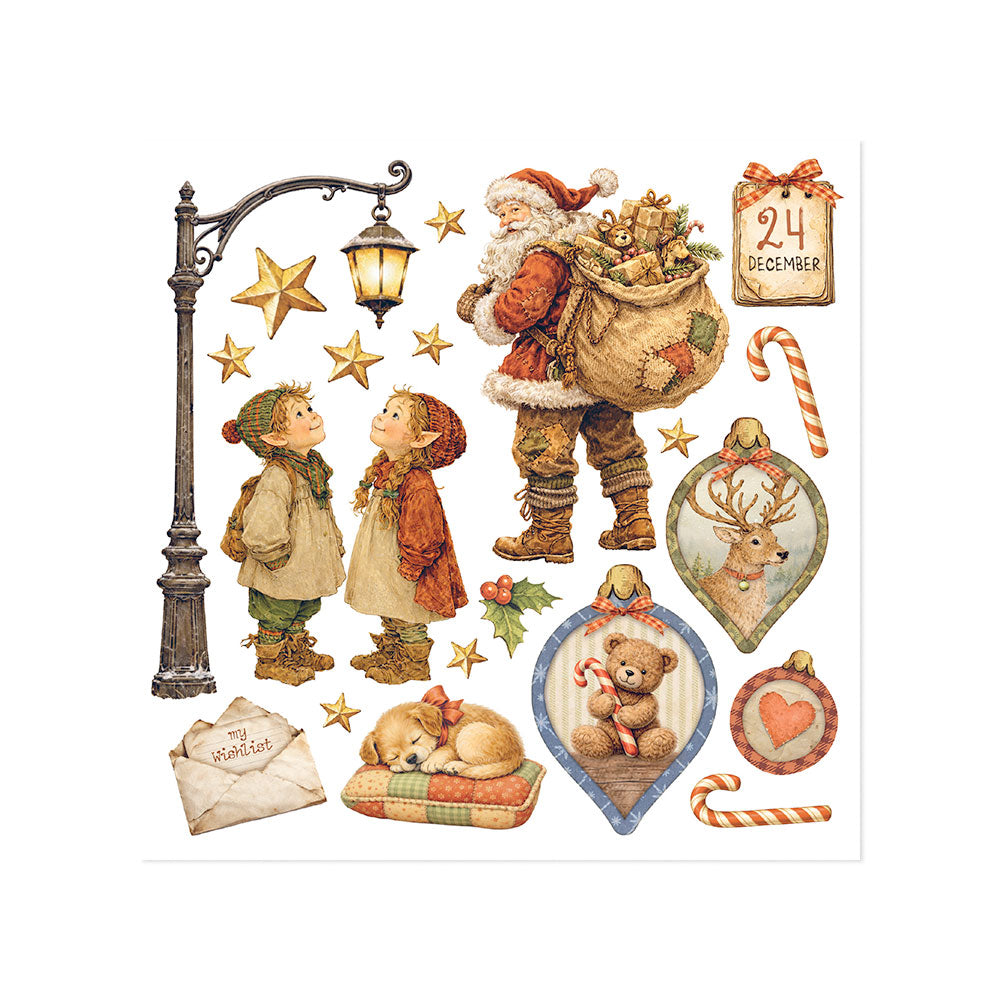 Printed Decorative Rub-On Kit For Art And Craft cm 15.5x15.5 - Silent Night