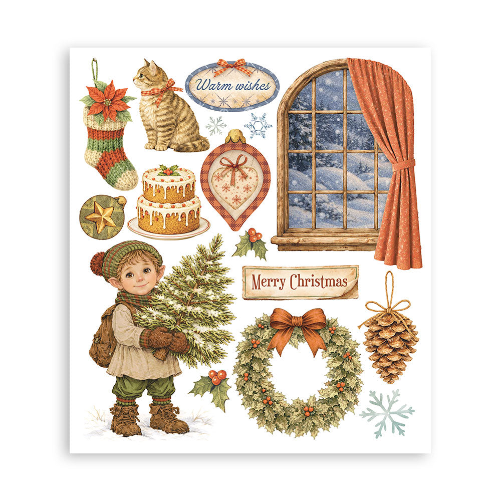 Printed Decorative Rub-On Selection For Art And Craft cm 20.5x23 - Silent Night