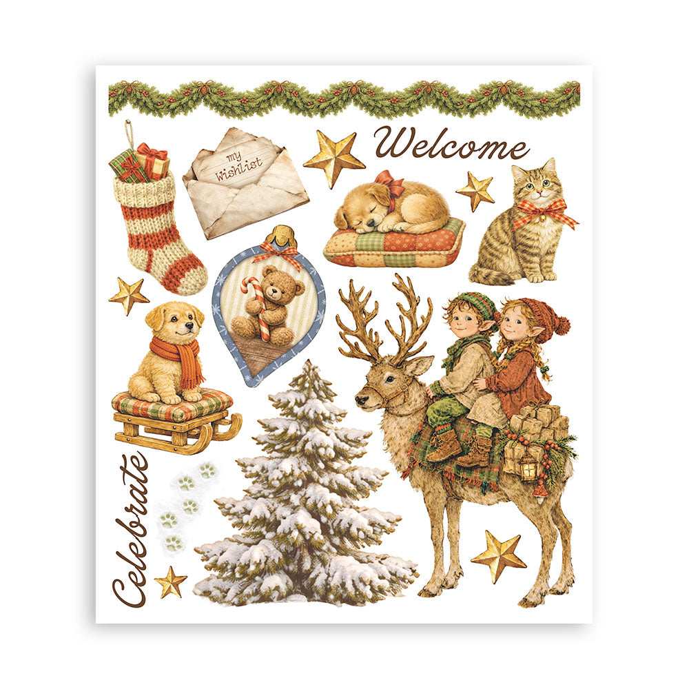 Printed Decorative Rub-On Selection For Art And Craft cm 20.5x23 - Silent Night