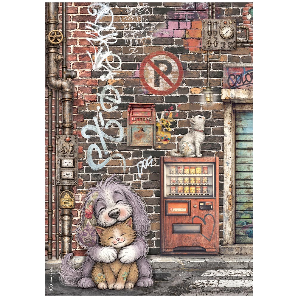 Printed 6 Rice Paper A4 Selection For Art And Craft - Furry Friends 2