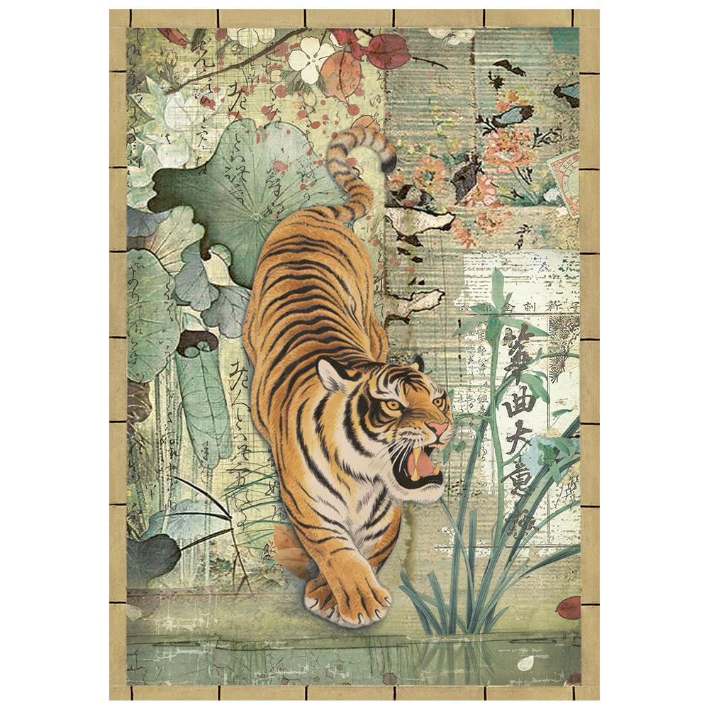 Printed Mini Rice Paper A6 8 Sheets For Art And Craft - Oriental Garden