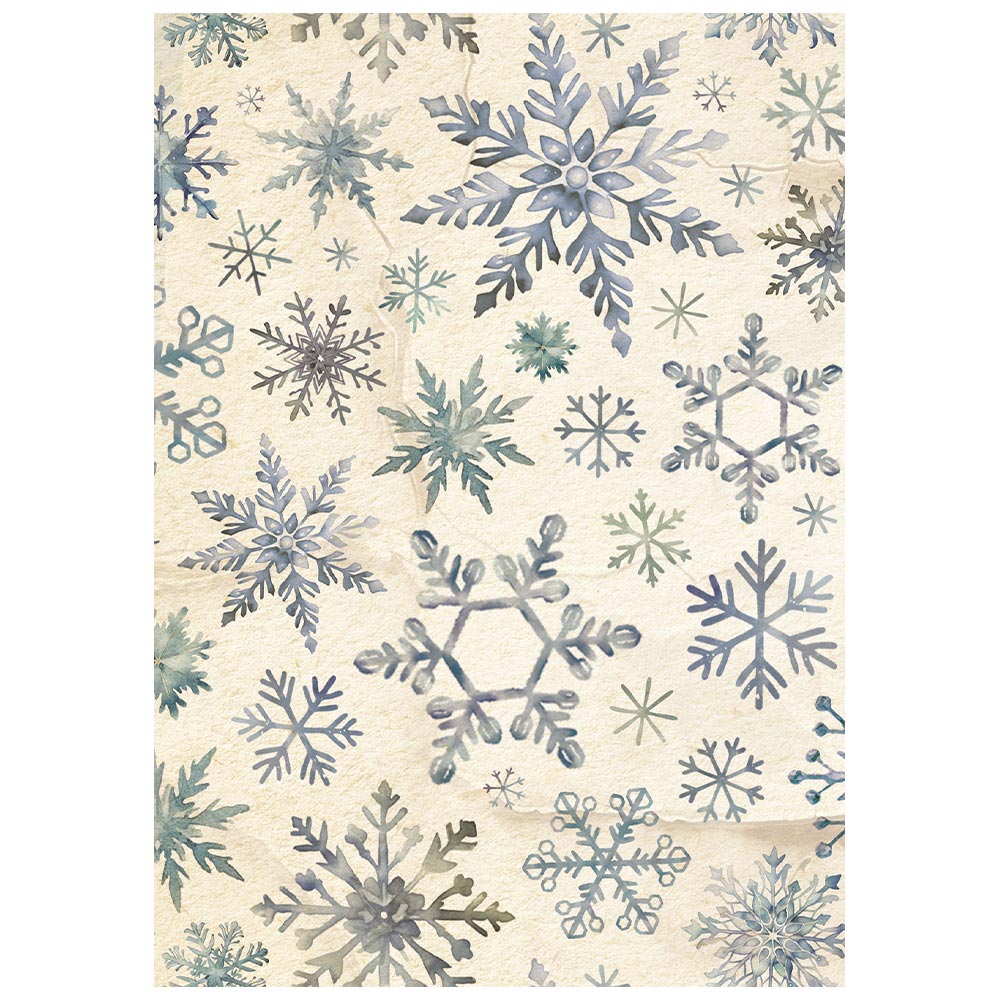 Printed 8 Rice Paper A6 Backgrounds Selection For Art And Craft - Silent Night