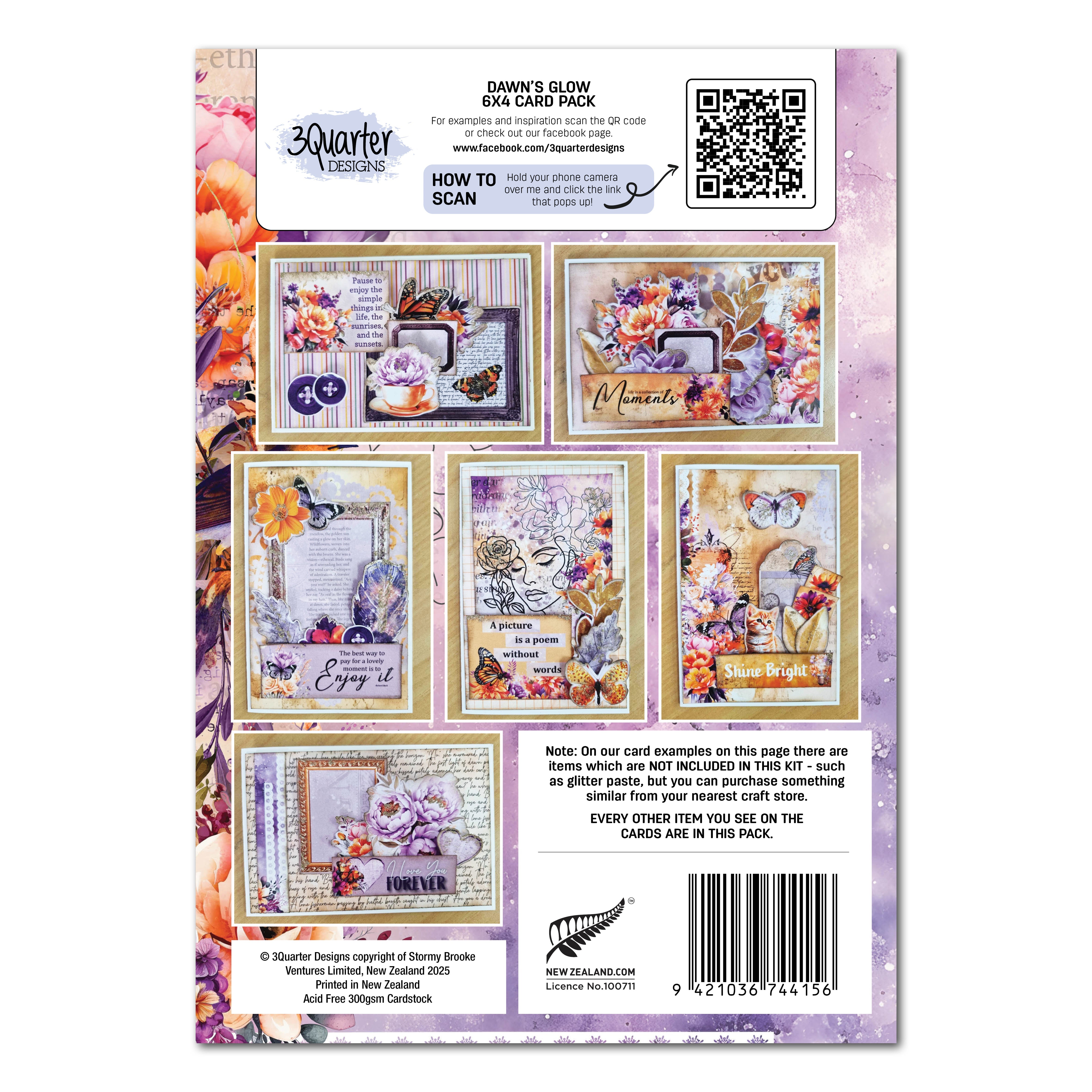 3Quarter Designs Dawns Glow 6x4 Card Pack