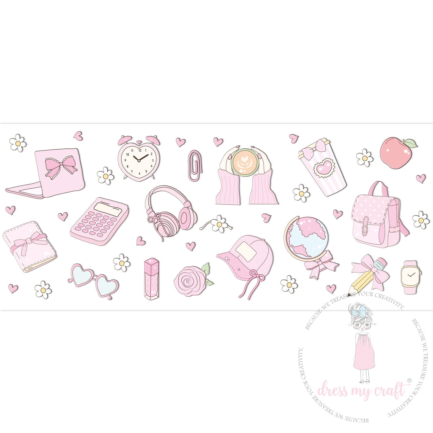 Dress My Craft - Stick N Peel Stickers - Pink Daily Dreams