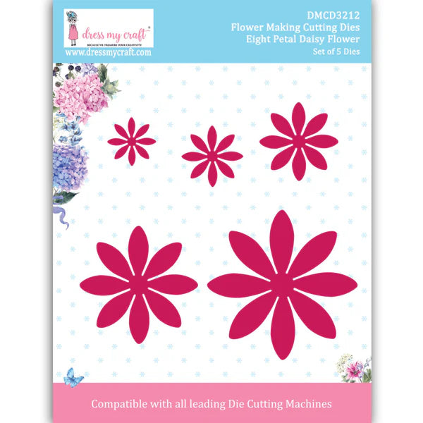 Dress My Craft - Eight Petal Daisy Flower - Flower Making Cutting Dies