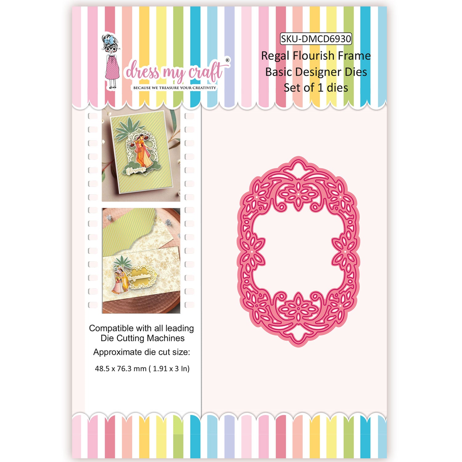 Dress My Craft - Regal Flourish Frame - Basic Designer Dies