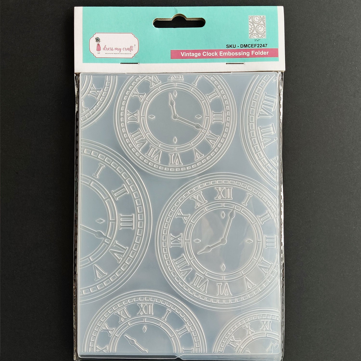 Dress My Craft - Vintage Clock Pattern - Embossing Folder