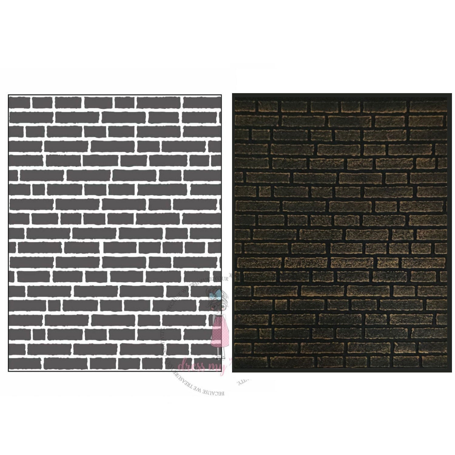 Dress My Craft - Brick Wall Pattern - Embossing Folder