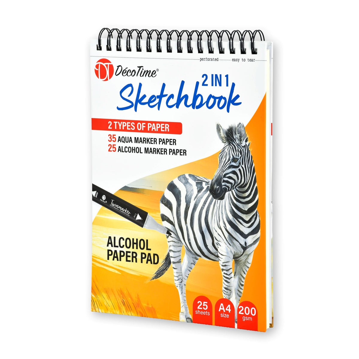 Decotime 2-in-1 Sketch Book - 60 Sheets